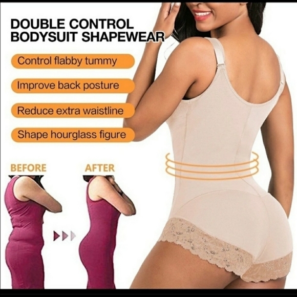 NWT SHAPERX Fitness Shapewear Cream Lace Detail Women's Size XS Slimming New - Picture 2 of 4